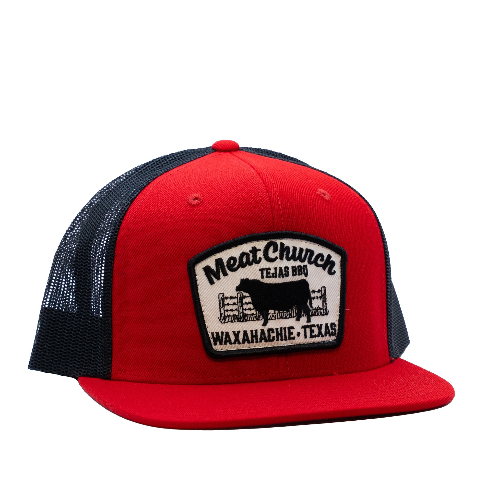 tejas-bbq-patch-hat-red-black-y4 RedMCwCowFlatBill.jpg